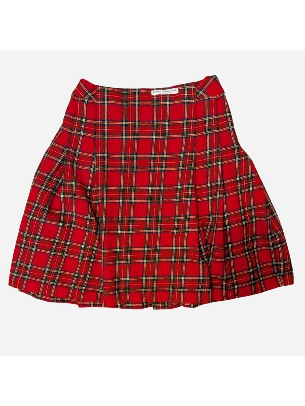 Vintage 1990s Pendleton Royal Stewart Tartan Pleated Wool Skirt Small